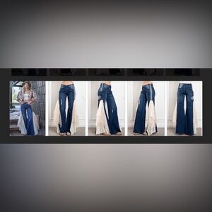 Chic Flare Jeans with Cream Accents